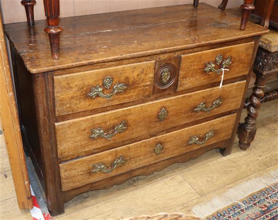 An 18th century French fruitwood commode W.118cm